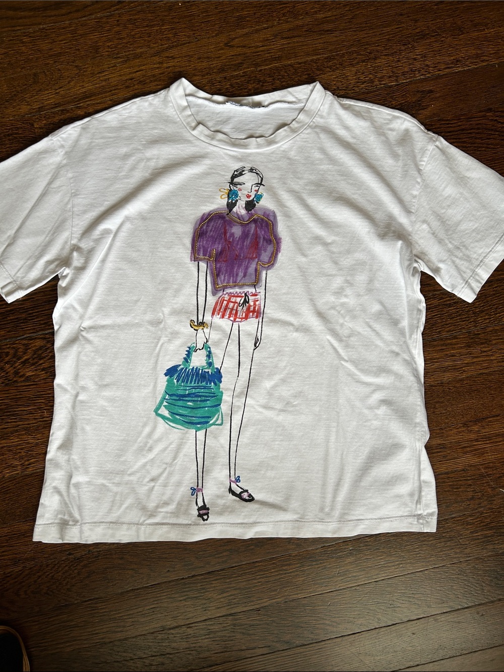 Graphic T Shirt with appliqué